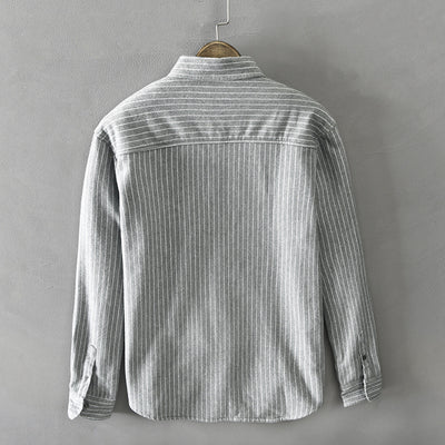 Chaqueta Camisa de Forro Polar Rayada para Hombre - Image 2