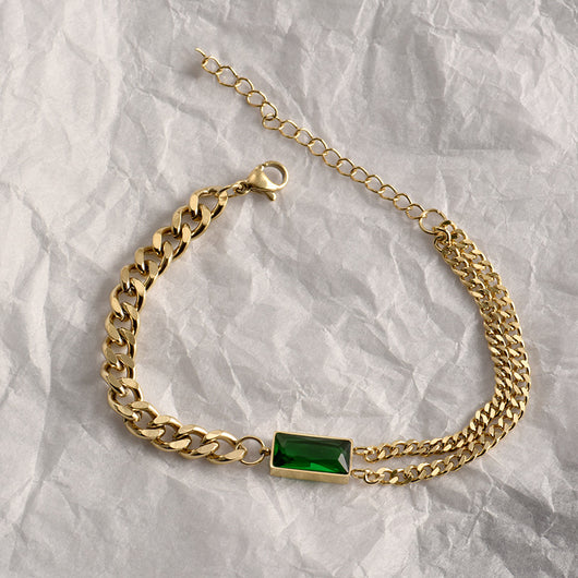 Pulsera de Esmeralda con Diseño Exclusivo y Temperamento Elegante - Image 5