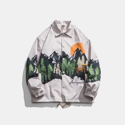 Camisa Vintage con Solapa Estampada para Hombre - Image 5