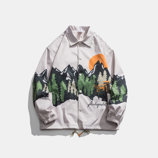 Camisa Vintage con Solapa Estampada para Hombre - Image 5