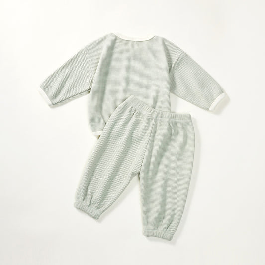Pijama Infantil de Color Liso - Ropa Cómoda para Casa - Image 2