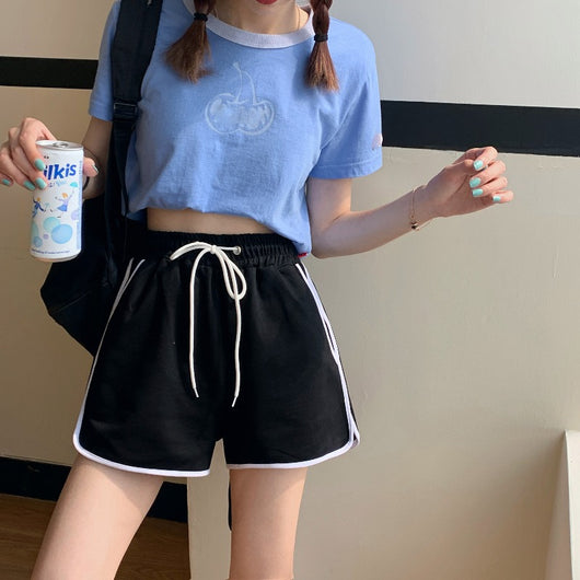 Shorts Deportivos Cintura Alta Estilo Coreano para Mujer - Corte Holgado - Image 8