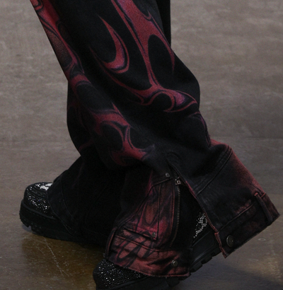 Pantalones Rectos Estilo Vintage Americano con Estampado Suelto - Image 3