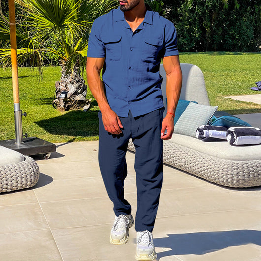 Conjunto Veraniego para Hombre: Camisa Suelta + Pantalón Casual - Image 4