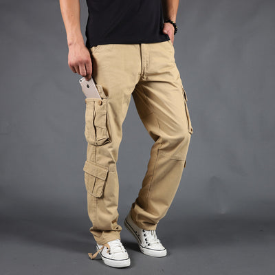 Pantalones de Trabajo Hombre Talla Grande Múltiples Bolsillos Corte Relajado