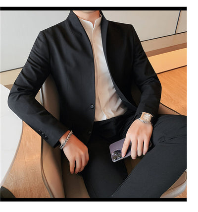 Blazer Slim Fit Ruoshuai para Hombre - Chaqueta Casual de Otoño - Image 35
