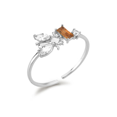 Anillo Ajustable de Plata Esterlina con Diseño de Colmena de Abeja - Image 3