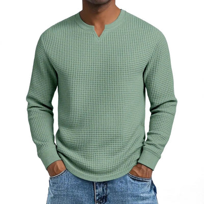 Polera Slim Fit Cuello V Manga Larga Casual para Hombre - Image 2