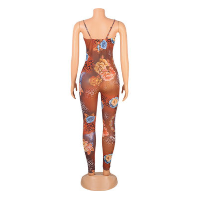 Mono Enterizo de Malla Estampada con Tirantes Ajustables - Image 17