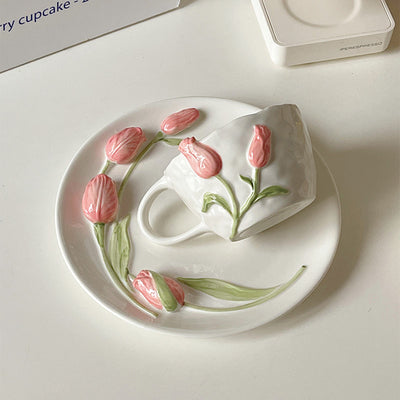 Juego de Vajilla Cerámica Tulipán 3D - Plato, Tazón y Taza - Image 5