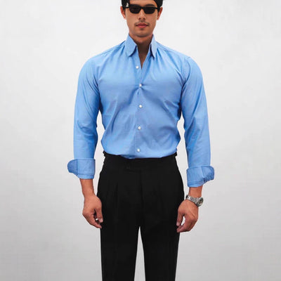 Camisa de Trabajo Clásica de Color Sólido para Hombre - Image 2