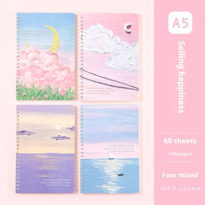 Cuaderno de Espiral A5 con Diseño Paisaje Óleo - Libreta de Notas Gruesa con Líneas - Image 4