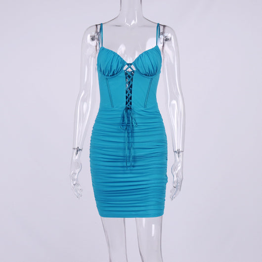 Vestido Sling Escotado sin Espalda con Detalle Hueco - Image 24
