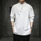 Camiseta Retro Estilo Chino para Hombre en Algodón y Lino