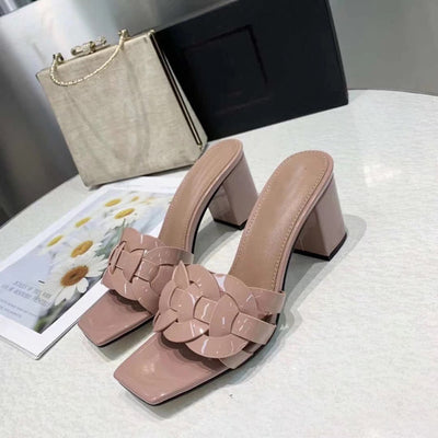 Sandalias y Pantuflas de Tacón Alto en Cuero para Mujer - Image 22