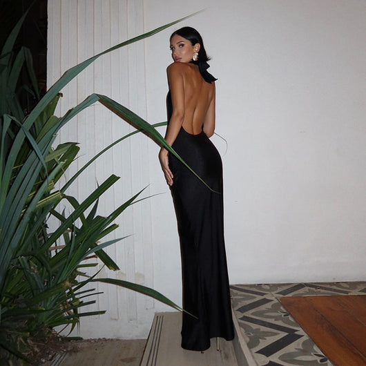 Vestido Maxi Halter Backless Only Invites - Image 7