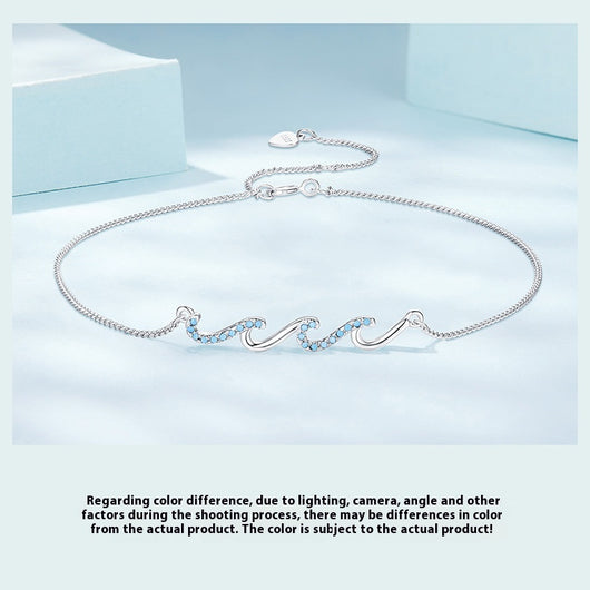 Pulsera Tobillera de Plata Esterlina S925 Azul HAILANG - Image 13
