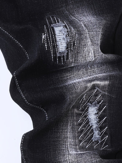 Pantalones Vaqueros Stretch Rotos con Detalles Bordados para Hombre - Image 15
