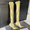 Botas Altas Over The Knee con Tacón Puntiagudo y Malla Elástica