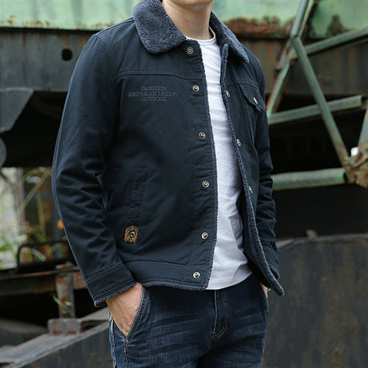 Abrigo de Invierno para Hombre con Forro de Terciopelo - Chaqueta de Algodón Acolchada - Image 7