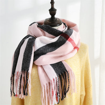 Bufanda de Imitación Cashmere con Rayas Suave - Abrigo Cálido y Elegante - Image 9