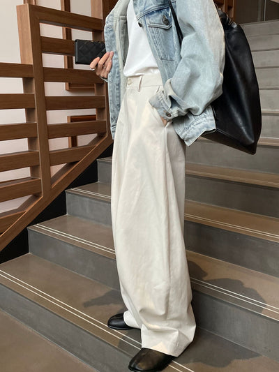 Pantalón Recto Cintura Alta Holgado Multiuso para Trabajo - Image 17