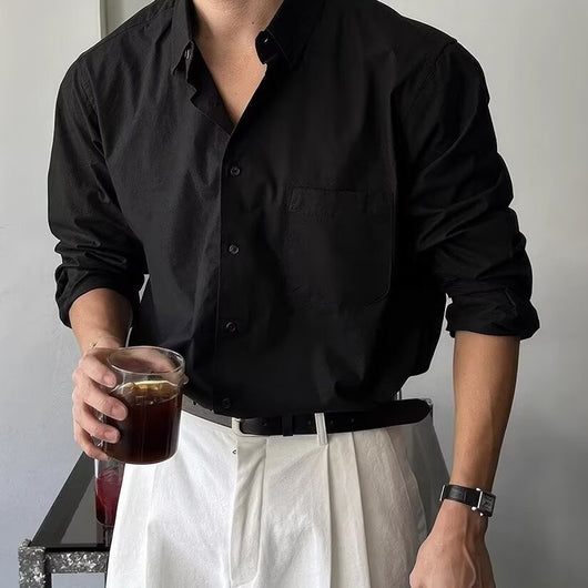 Camisa Suelta de Manga Larga para Hombre - Primavera y Otoño - Image 8