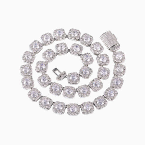 Collar de Oro Blanco 18K con Diamantes de Azúcar de Roca - Image 7