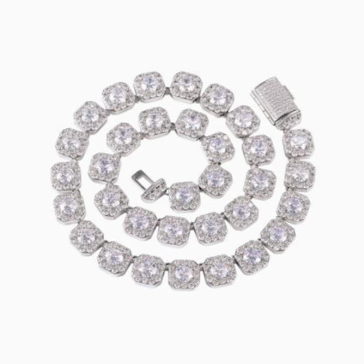 Collar de Oro Blanco 18K con Diamantes de Azúcar de Roca - Image 7