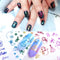 Stickers de Arte de Uñas Navideños con Láser - Diseño de Renos y Copos de Nieve