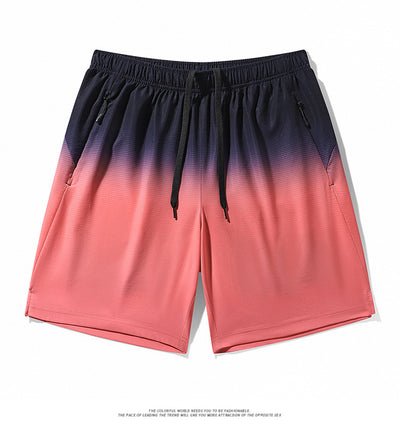 Pantalones Cortos Deportivos Ice Silk Degradado para Hombre - Ideales para Playa y Verano - Image 8