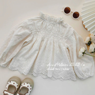 Blusa Infantil de Encaje Princesa Manga Larga - Image 6