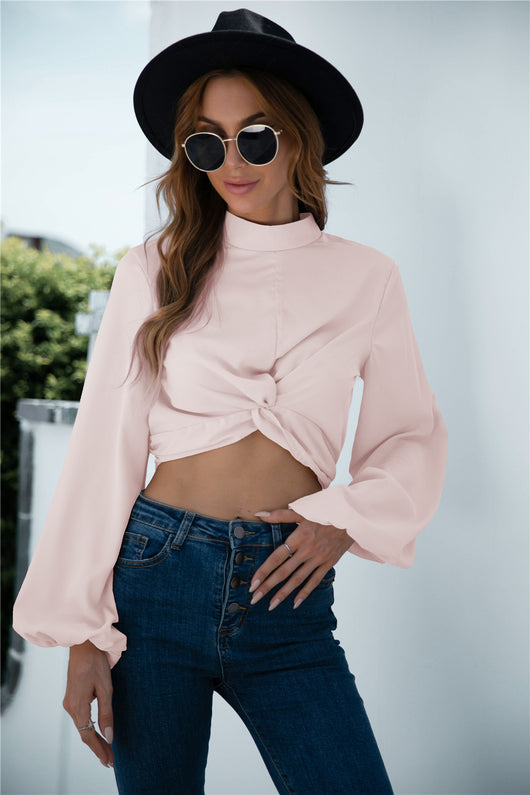 Crop Top con Mangas Retorcidas Diseño Exclusivo - Image 10