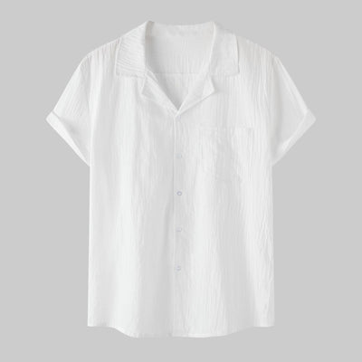 Camisa de Lino y Algodón Manga Corta para Hombre - Image 2