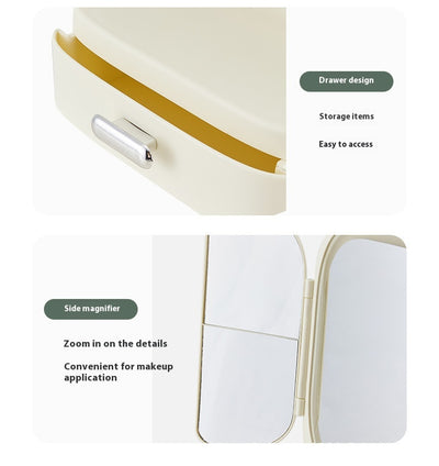 Espejo de Maquillaje LED de Escritorio Plegable con Luz Integrada - Image 6
