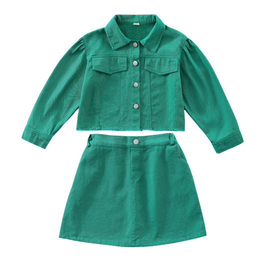 Conjunto Blusa Ajustada y Falda Corta Envolvente - Image 2