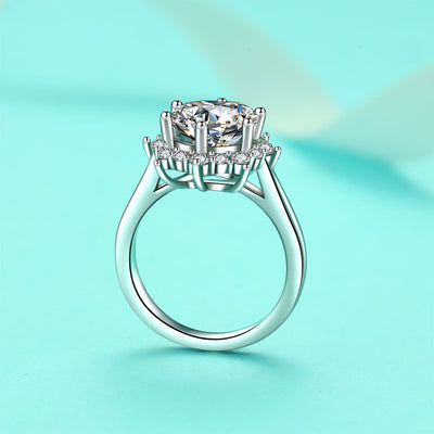 Anillo de Bodas Plata 925 Diseño Floral con Cristales de Alto Brillo - Image 8