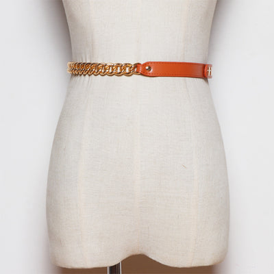 Cinturón de Cuero PU con Cadena Metálica - Accesorio Versátil para Mujer - Image 12