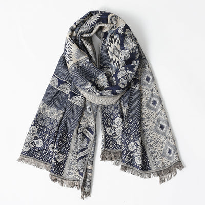 Bufanda Étnica de Algodón Jacquard para Hombre con Borlas - Cálida y Suave - Image 17