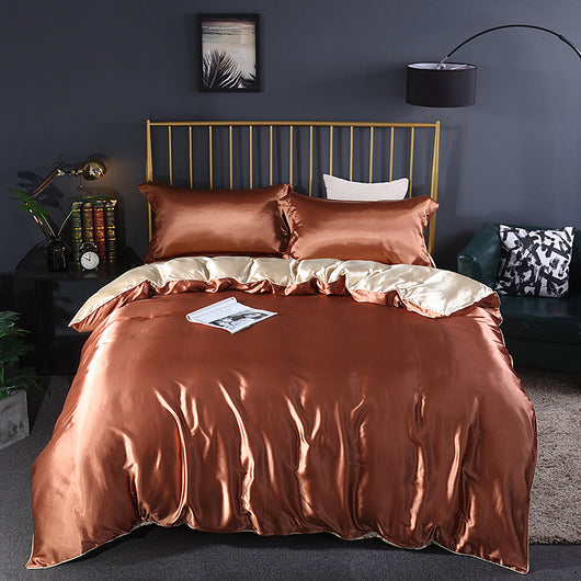 Juego de Cama Funda Nórdica Seda de Hielo Color Puro Verano - Image 17
