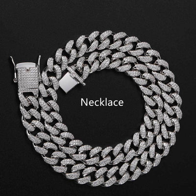 Cadena Cubana Hip Hop 12mm Chapada en Oro Real con Diamantes Completos - Image 8