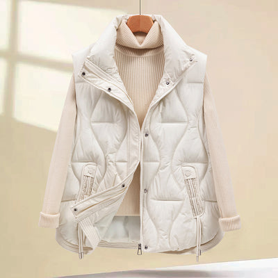Chaleco Acolchado de Algodón para Invierno - Chaqueta Corta Térmica para Mujer - Image 6