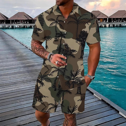 Traje Hawaiano Hombre 3D Estampado Manga Corta - Image 4