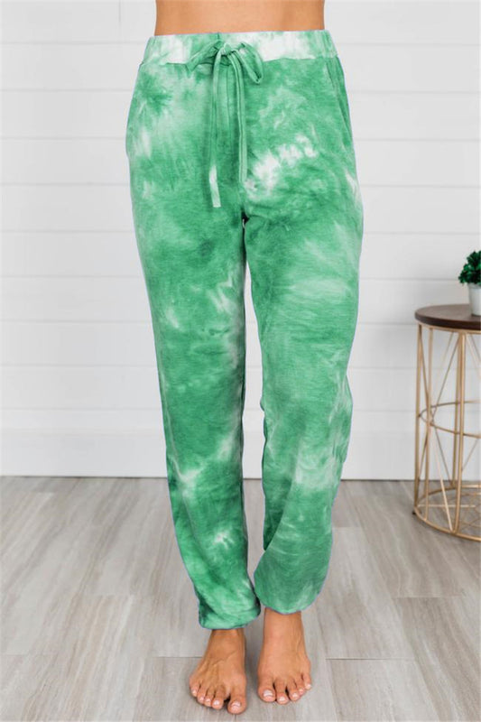 Pantalones Casuales Tie-Dye Cintura Ajustable para Mujer - Image 2