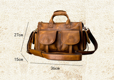 Bolsa Bandolera de Cuero Genuino Hecha a Mano para Hombre - Image 6