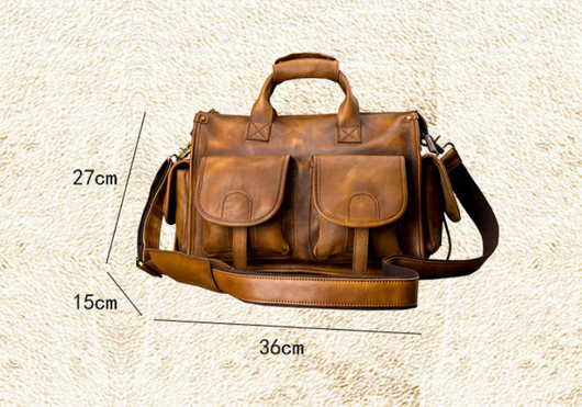 Bolsa Bandolera de Cuero Genuino Hecha a Mano para Hombre - Image 6