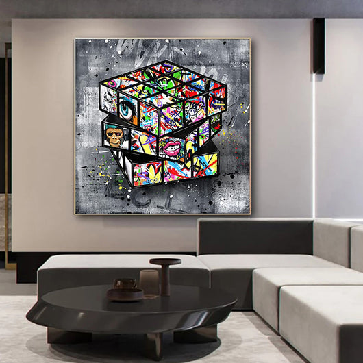 Cuadro de Lona Cubo Rubik Banksy - Arte Urbano Moderno - Image 5