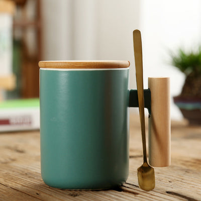 Taza de Cerámica Recta con Asa de Madera - Image 11