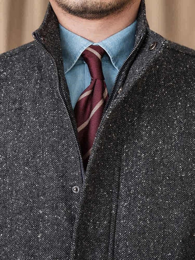 Chaqueta Casual Retro con Cuello Alto y Lunares en Lana - Image 13