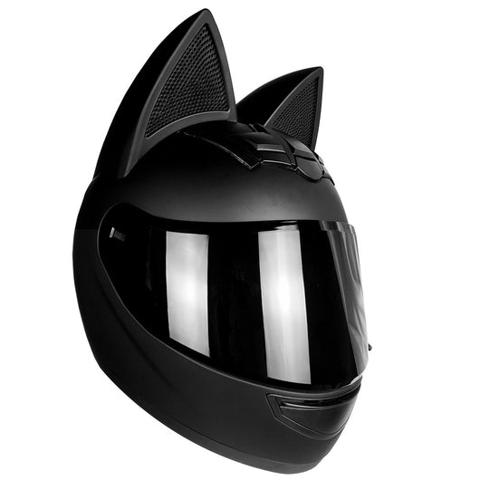 Casco Motocicleta Eléctrica Personalizado con Orejas de Gato para Hombre y Mujer - Image 4